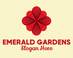 Red Feminine Flower logo design