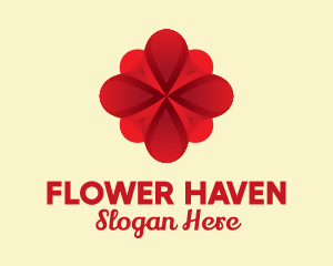 Red Feminine Flower logo design