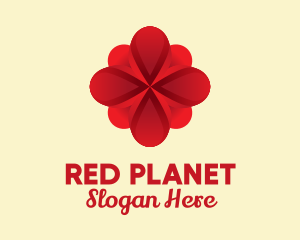 Red Feminine Flower logo design