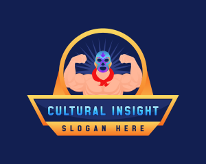 Cultural Wrestler Mask logo design