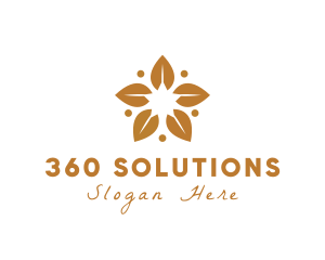 Golden Flower Leaves logo design