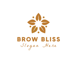 Golden Flower Leaves logo design