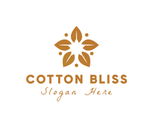 Golden Flower Leaves logo design