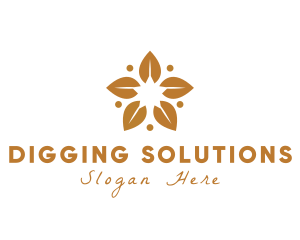 Golden Flower Leaves logo design