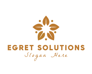 Golden Flower Leaves logo design