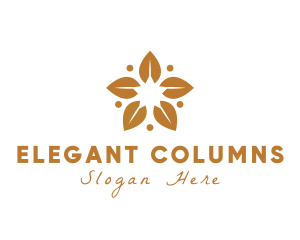 Golden Flower Leaves logo design