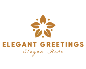 Golden Flower Leaves logo design