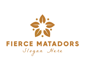 Golden Flower Leaves logo design