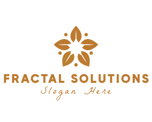 Golden Flower Leaves logo design