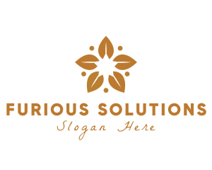 Golden Flower Leaves logo design