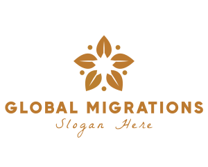 Golden Flower Leaves logo design