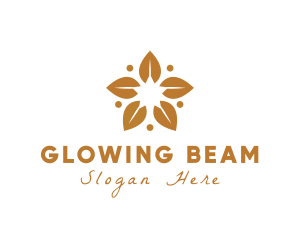 Golden Flower Leaves logo design