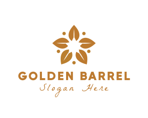 Golden Flower Leaves logo design