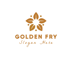 Golden Flower Leaves logo design