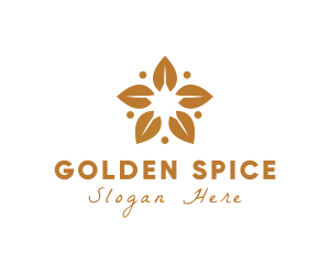 Golden Flower Leaves logo design