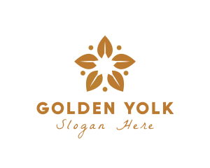 Golden Flower Leaves logo design