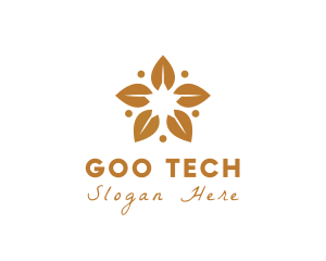 Golden Flower Leaves logo design