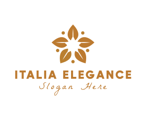 Golden Flower Leaves logo design