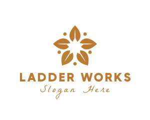 Golden Flower Leaves logo design