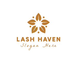 Golden Flower Leaves logo design