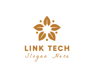 Pretty - Golden Flower Leaves logo design