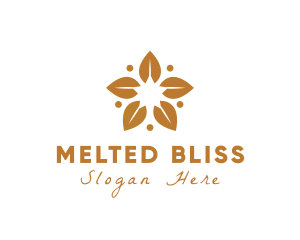 Golden Flower Leaves logo design