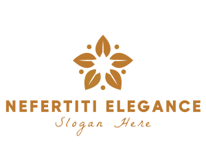 Golden Flower Leaves logo design