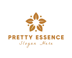 Pretty - Golden Flower Leaves logo design