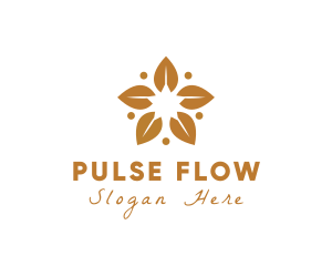 Golden Flower Leaves logo design