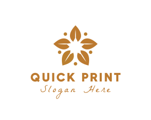 Golden Flower Leaves logo design