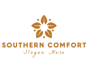 Golden Flower Leaves logo design