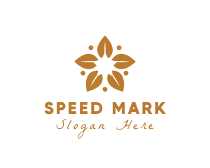 Golden Flower Leaves logo design