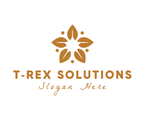 Golden Flower Leaves logo design