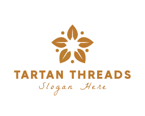 Golden Flower Leaves logo design