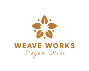 Golden Flower Leaves logo design