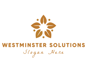 Golden Flower Leaves logo design