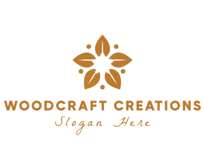 Golden Flower Leaves logo design