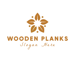 Golden Flower Leaves logo design