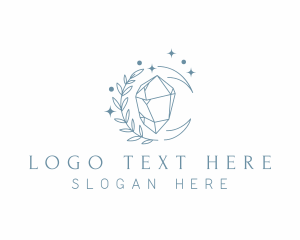 Precious - Leaf Cosmic Crystal logo design