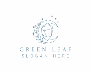 Leaf Cosmic Crystal logo design