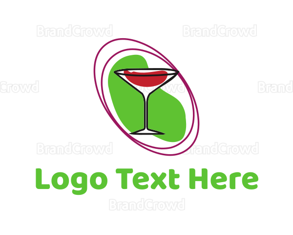 Cocktail Martini Glass Logo
