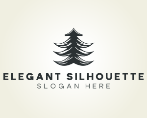 Abstract Silhouette Forest Tree logo design