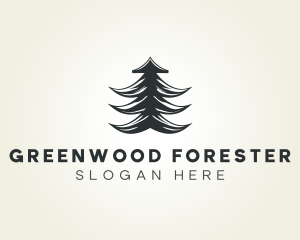 Abstract Silhouette Forest Tree logo design