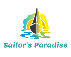 Boat - Boat & Sunset logo design