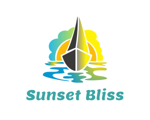 Sunset - Boat & Sunset logo design