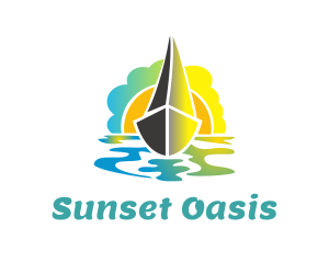Sunset - Boat & Sunset logo design