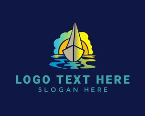 Boat - Boat & Sunset logo design