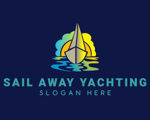 Boat & Sunset logo design