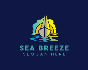 Boat & Sunset logo design