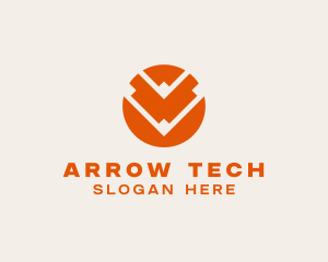 Tech CommercialLetter V logo design